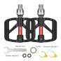 black_WEST BIKING Bicycle Quick Release Pedals Safety Lock Ring 3 Bearings Reflective Aluminum Pedal