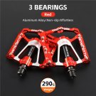 Ultralight 083Red_WEST BIKING MTB Cycling Pedals Sealed Bearing Ultralight Aluminum Alloy Footboard 