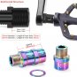 20mm rainbow_RISK Titanium Ti Bike Pedal Axle Extender Bicycle Pedal Extension Bolts Spacers 16mm 20