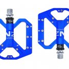 Blue_ENZO Flat Foot Ultralight Mountain Bike Pedals MTB CNC Aluminum Alloy Sealed 3 Bearing Anti-sli