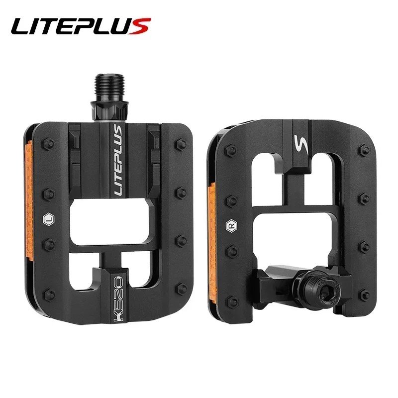 Black PEDAL_Liteplus Folding Bicycle Pedals Anti-slip All-aluminum Alloy Quick Folding Bike Pedals B