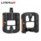 Black PEDAL_Liteplus Folding Bicycle Pedals Anti-slip All-aluminum Alloy Quick Folding Bike Pedals B