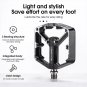 Double DU Black_WEST BIKING Widen Bicycle Pedals Colorful 3 Bearing Aluminum Road BMX MTB Bike Anti-
