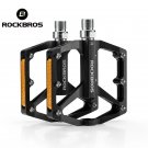 Black_ROCKBROS Bicycle Pedals Aluminum Alloy Ultralight Anti-slip Waterproof Cycling Pedals Bearing 