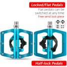 PD15-BL Blue_ROCKBROS 2 In 1 Bicycle Lock Pedal With Free Cleat For SPD System MTB Road Aluminum Ant PD15-BL Blue_ROCKBROS 2 In 1 Bicycle Lock Pedal With Free Cleat For SPD System MTB Road Aluminum Ant