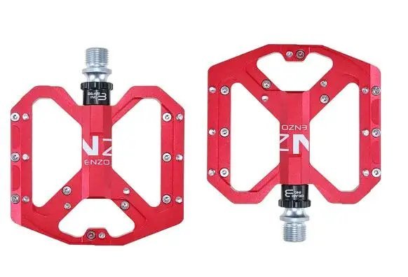 Red_2020 New Flat Bike Pedals MTB Road 3 Sealed Bearings Bicycle Pedals Mountain Bike Pedals Wide Pl