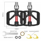 117 Black Red_WEST BIKING 3 Bearing Sealed Bicycle Pedal Quick Release Ultralight CNC Aluminium Allo
