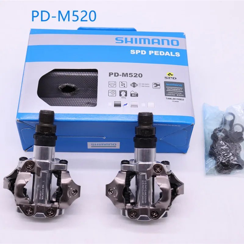 PD-M520  silver_Original SHIMANO  PD M520 M540  ME700 MTB mountain bike bicycle pedals cycle self-lo