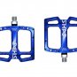 Blue_Ultra-light MITO Mountain Bike Pedal Seal 3 Bearing Polished Hollow Non-slip Flat Feet Mtb Bicy