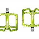 green_Ultra-light MITO Mountain Bike Pedal Seal 3 Bearing Polished Hollow Non-slip Flat Feet Mtb Bic