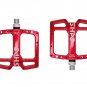 Red_Ultra-light MITO Mountain Bike Pedal Seal 3 Bearing Polished Hollow Non-slip Flat Feet Mtb Bicyc