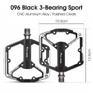 096 3 Bearing Black_WEST BIKING Ultralight Bicycle Pedals Sealed Bearing Aluminium Alloy Cycling Non