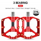097 3 Bearing Red_WEST BIKING Ultralight Bicycle Pedals Sealed Bearing Aluminium Alloy Cycling Non-s