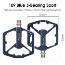 109 3 Bearing Blue_WEST BIKING Ultralight Bicycle Pedals Sealed Bearing Aluminium Alloy Cycling Non-