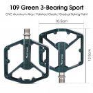 109 3 Bearing Green_WEST BIKING Ultralight Bicycle Pedals Sealed Bearing Aluminium Alloy Cycling Non