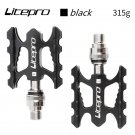 black_Litepro Quick Release Folding Bike Pedal Ultra-light Aluminum Alloy MTB Road Bike Non-slip For