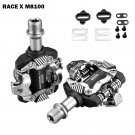 Black Pedal cleats_RACEWORK X-M8100 Ultra-light Self-Locking Carbon Fiber Pedal SPD   DU Bearing MTB