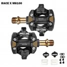 Gold Pedal cleats_RACEWORK X-M8100 Ultra-light Self-Locking Carbon Fiber Pedal SPD   DU Bearing MTB 