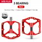 MTB Plus Red_WEST BIKING Bicycle Pedals 3 Bearings Ultralight Carbon Fiber Road Bike Pedals BMX MTB