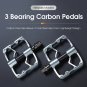Road Mini Silver_WEST BIKING Bicycle Pedals 3 Bearings Ultralight Carbon Fiber Road Bike Pedals BMX 