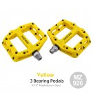 MZ926 Yellow_Bicycle Pedal Anti-slip Ultralight Nylon MTB Mountain Bike Pedal 3 Sealed Bearings Peda