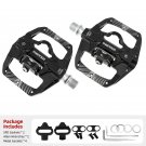 MZ-159 black_Self-locking Pedal 2 In 1 With Free Cleat For SPD System MTB Road Aluminum Anti-slip S MZ-159 black_Self-locking Pedal 2 In 1 With Free Cleat For SPD System MTB Road Aluminum Anti-slip S