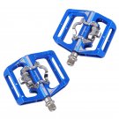 BRS pedal Blue_Racework Bicycle Pedals Mtb Spd Sl Footrest Double Function Contact Platform Aluminio