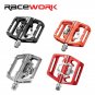 BRS pedal Blue_Racework Bicycle Pedals Mtb Spd Sl Footrest Double Function Contact Platform Aluminio