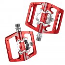 BRS pedal Red_Racework Bicycle Pedals Mtb Spd Sl Footrest Double Function Contact Platform Aluminio 