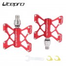 Red_Quick release pedal hollow ultra-light folding bike anti-theft pedal litepro for brompton birdy Red_Quick release pedal hollow ultra-light folding bike anti-theft pedal litepro for brompton birdy