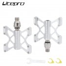 white_Quick release pedal hollow ultra-light folding bike anti-theft pedal litepro for brompton bird white_Quick release pedal hollow ultra-light folding bike anti-theft pedal litepro for brompton bird