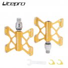 Yellow_Quick release pedal hollow ultra-light folding bike anti-theft pedal litepro for brompton bir Yellow_Quick release pedal hollow ultra-light folding bike anti-theft pedal litepro for brompton bir