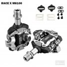 silver_SPD X-M8100 Ultra-light MTB Pedals Bike Self-Locking   DU Bearing Mountain   Die Casting Carb
