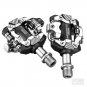 silver_SPD X-M8100 Ultra-light MTB Pedals Bike Self-Locking DU Bearing Mountain Die Casting Carb