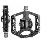 black_Ultralight Non-Slip Double-sided Lock Mountain Bike Pedals Aluminum Alloy Sealed 3 Bearing Fla