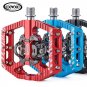 black_Ultralight Non-Slip Double-sided Lock Mountain Bike Pedals Aluminum Alloy Sealed 3 Bearing Fla