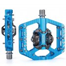 Blue_Ultralight Non-Slip Double-sided Lock Mountain Bike Pedals Aluminum Alloy Sealed 3 Bearing Flat Blue_Ultralight Non-Slip Double-sided Lock Mountain Bike Pedals Aluminum Alloy Sealed 3 Bearing Flat