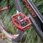 Red_Ultralight Non-Slip Double-sided Lock Mountain Bike Pedals Aluminum Alloy Sealed 3 Bearing Flat 