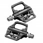 silver_RACEWORK MTB Bike Clipless Pedals Self-locking CNC Aluminum Alloy DU Bearing SPD Double Flat