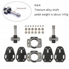 black Titanium axis_New Lollipop Titanium Alloy Axle Road Bicycle Pedals ultra-light self-locking pe