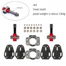 red Steel shaft_New Lollipop Titanium Alloy Axle Road Bicycle Pedals ultra-light self-locking pedal 