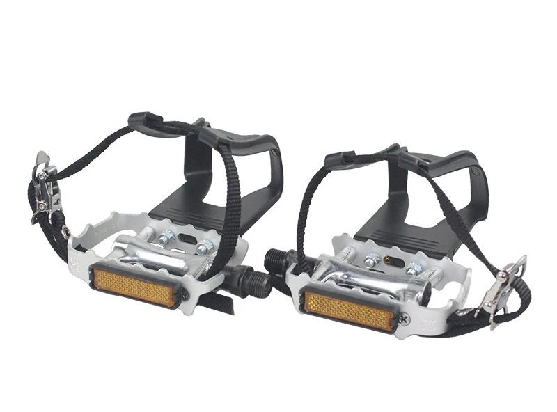 silver_Wellgo M248 Bicycle Non-slip Pedal MTB Road Bike Pedals Aluminum Alloy Bearing Pedal With Dog