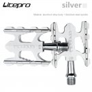silver_Litepro K3 Folding Bike Pedal Sealed Bearing For Brompton Fnhon Aluminum Alloy Non-slip MTB R