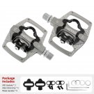 MZ-158 gray_MZYRH  Bicycle Pedal 2 In 1 With Free Cleat For SPD System MTB Road Aluminum Anti-slip S