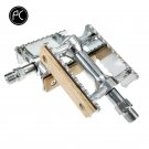 Silver_SMS Ultralight Aluminum Alloy Pedals for MTB Road Bike, Non-slip, Classical and Wooden Retro Silver_SMS Ultralight Aluminum Alloy Pedals for MTB Road Bike, Non-slip, Classical and Wooden Retro