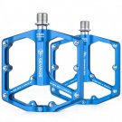 Blue_2024 Flat Bike Pedals Wide Platform MTB Bicycle Pedals Lightweight Aluminum 9/16" Sealed Bearin