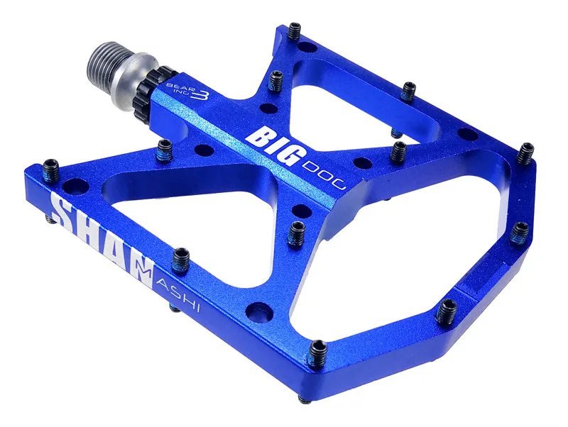 Blue_New Ultralight Bicycle Pedals Part Anti-slip CNC Aluminum Body Road MTB Flat Foot Cycling Seale