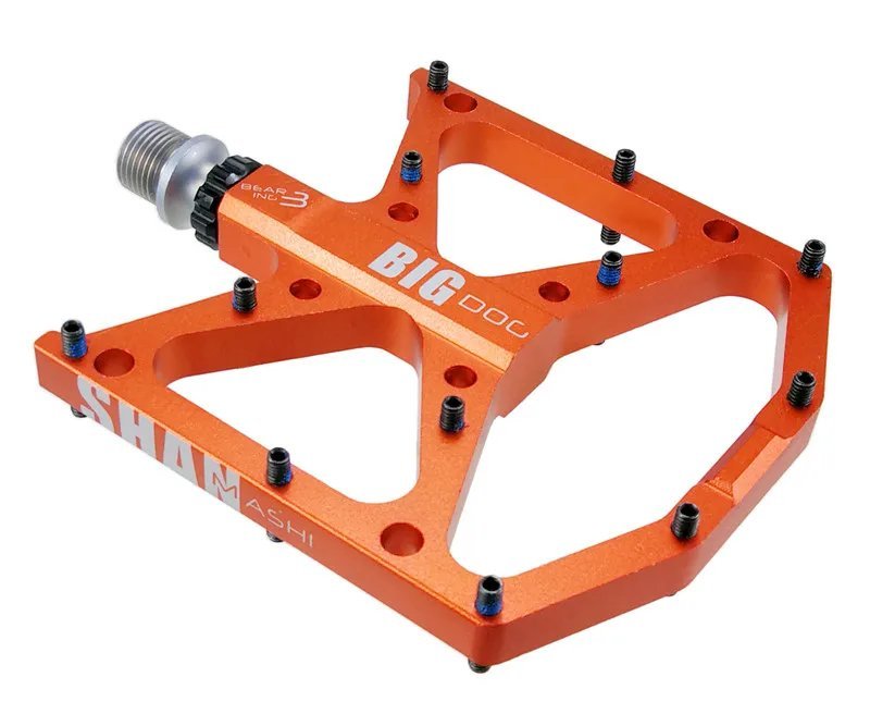 Orange_New Ultralight Bicycle Pedals Part Anti-slip CNC Aluminum Body Road MTB Flat Foot Cycling Sea