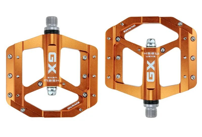 Orange_GX flat foot pedal Sealed Bike Pedals CNC Aluminum Body For MTB Road Mountain Bike 3 Bearing 