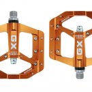 Orange_GX flat foot pedal Sealed Bike Pedals CNC Aluminum Body For MTB Road Mountain Bike 3 Bearing 
